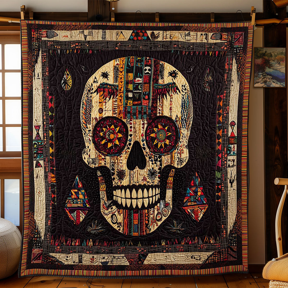 Enigmatic African Skull WN2702013CL Quilt