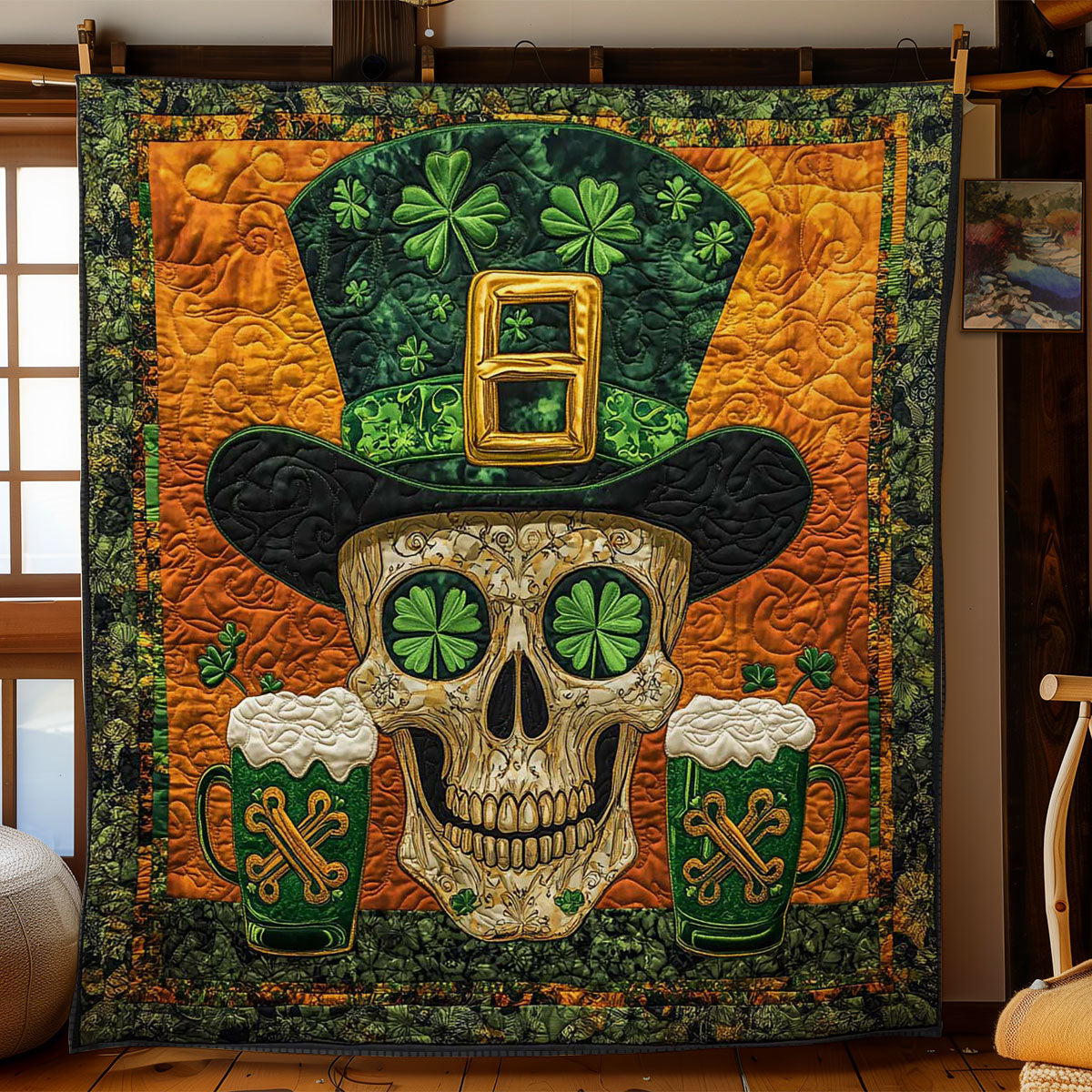 Gold Rush Skull WN2702035CL Quilt