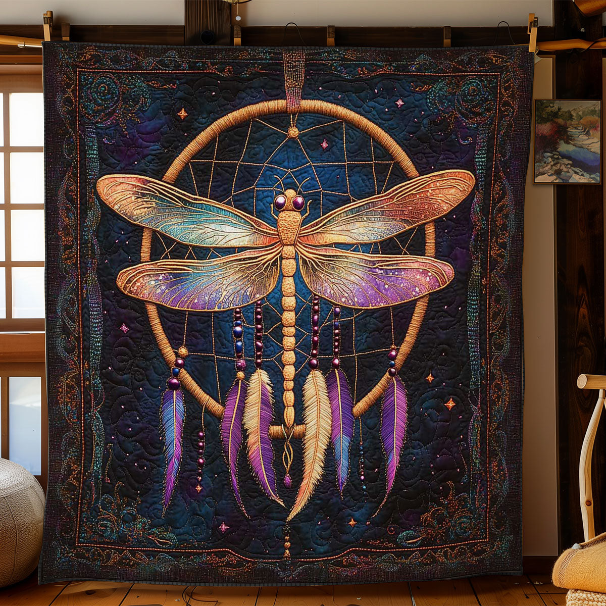 Golden Dragonfly WN2702043CL Quilt