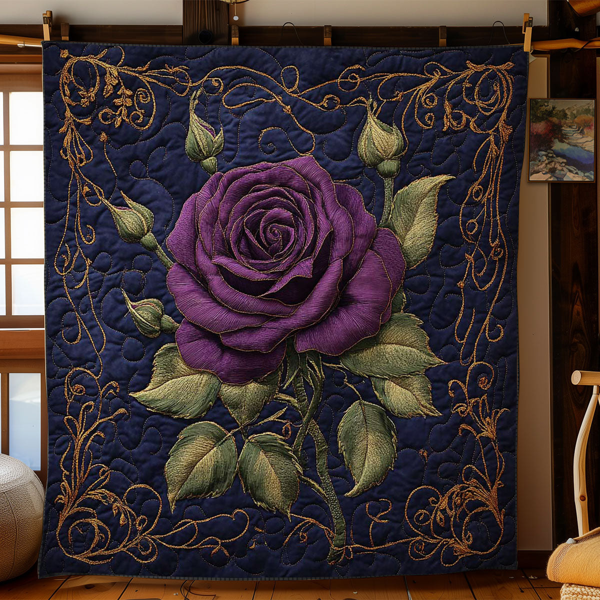 Golden Twilight Rose WN2802029CL Quilt