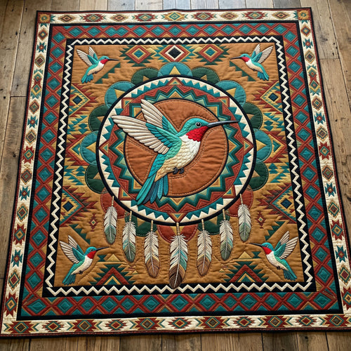 Tribal Hummingbird XR0204004CL Quilt Blanket
