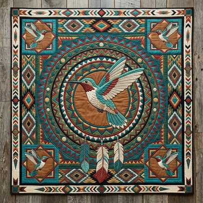 Tribal Hummingbird XR0204003CL Quilt Blanket