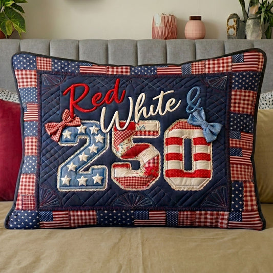 Red White & 250 America Anniversary WN1604020CL Quilted Bedding Pillow Case