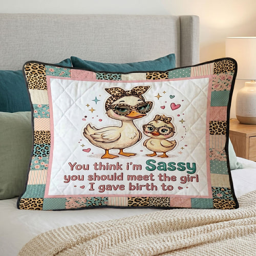 Sassy Mama Duck WN1604007CL Quilted Bedding Pillow Case