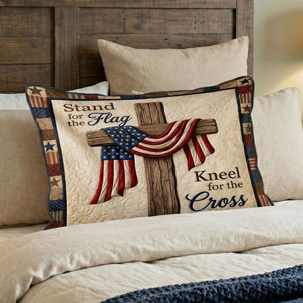 Stand For The Flag Kneel For The Cross WN1604008CL Quilted Bedding Pillow Case