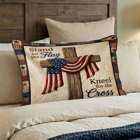 Stand For The Flag Kneel For The Cross WN1604008CL Quilted Bedding Pillow Case