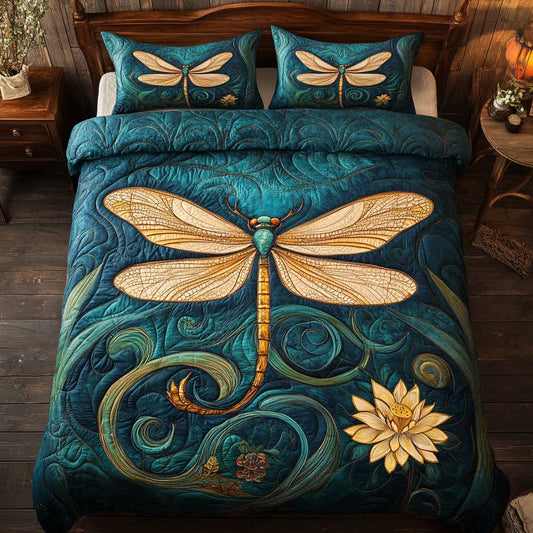 Teal Lotus Dragonfly WP2301045CL Duvet Cover Set