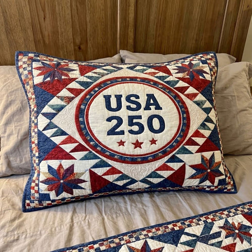 USA 250 Classic Heritage WN1604021CL Quilted Bedding Pillow Case