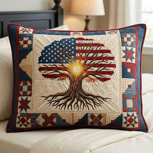 USA 250 Tree Of Freedom Heritage WN1604022CL Quilted Bedding Pillow Case