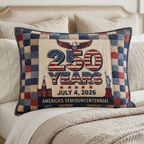 USA 250 Years Independence Day Celebration WN1604023CL Quilted Bedding Pillow Case