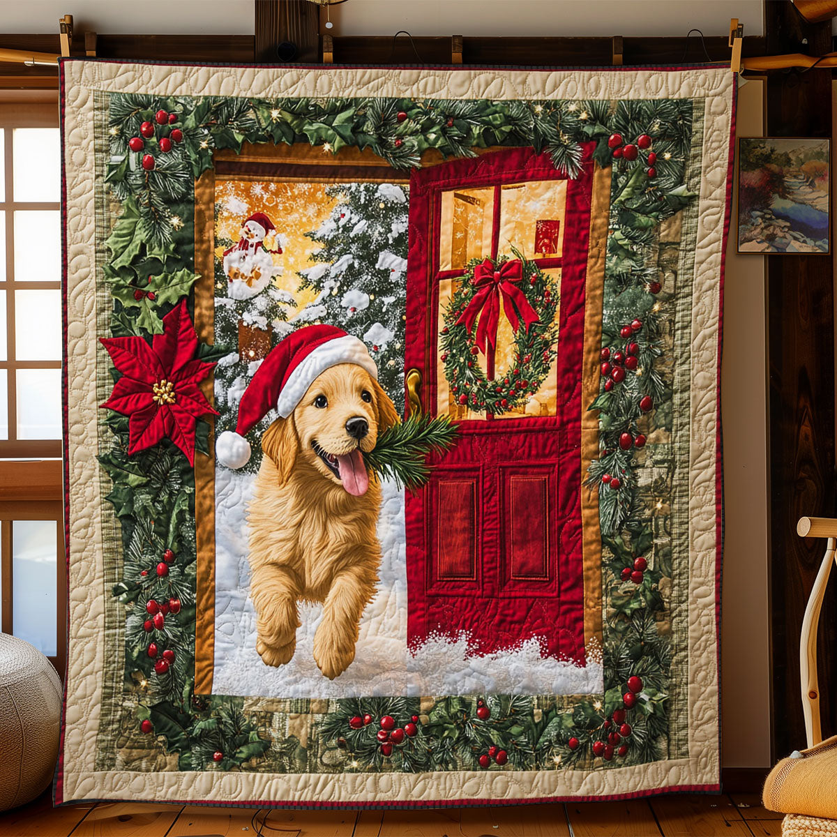 A Retriever’s Christmas WJ1112027CL Quilt