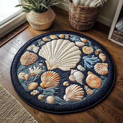 Ocean Seashell QA1712038CL Quilted Round Mat