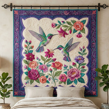 Elegant Hummingbird Garden WN0904018CL Quilt