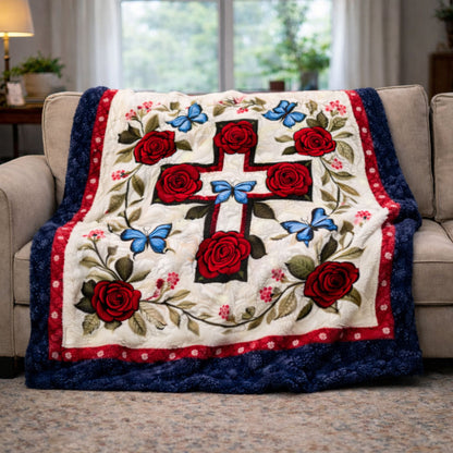 Everlasting Faith Rose KL2801006CL Faux Fur Throw Blanket