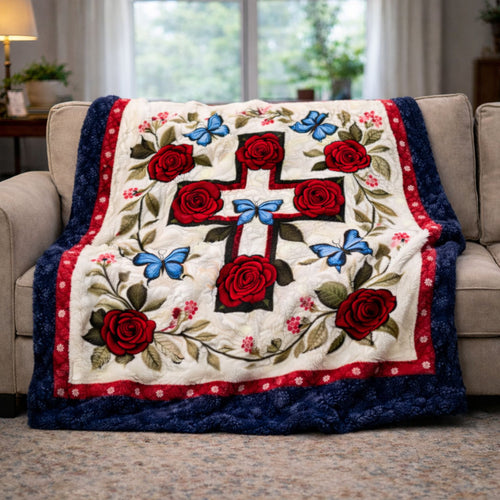 Everlasting Faith Rose KL2801006CL Faux Fur Throw Blanket