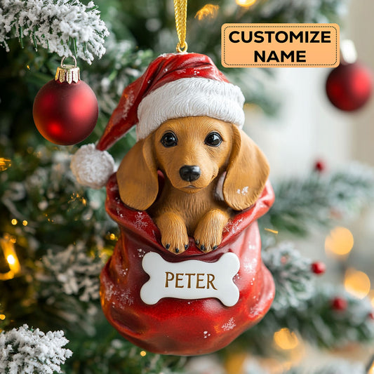 Dachshund Holiday CW0412016CL Personalized Christmas Ornament