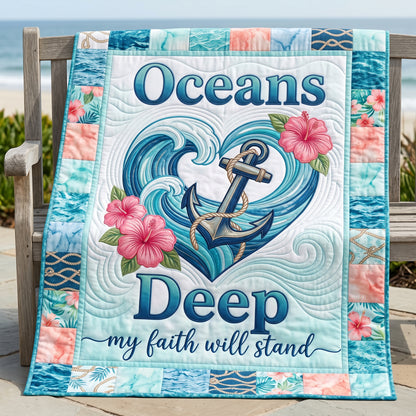 Ocean Deep My Faith Will Stand XR2904012CL Quilt