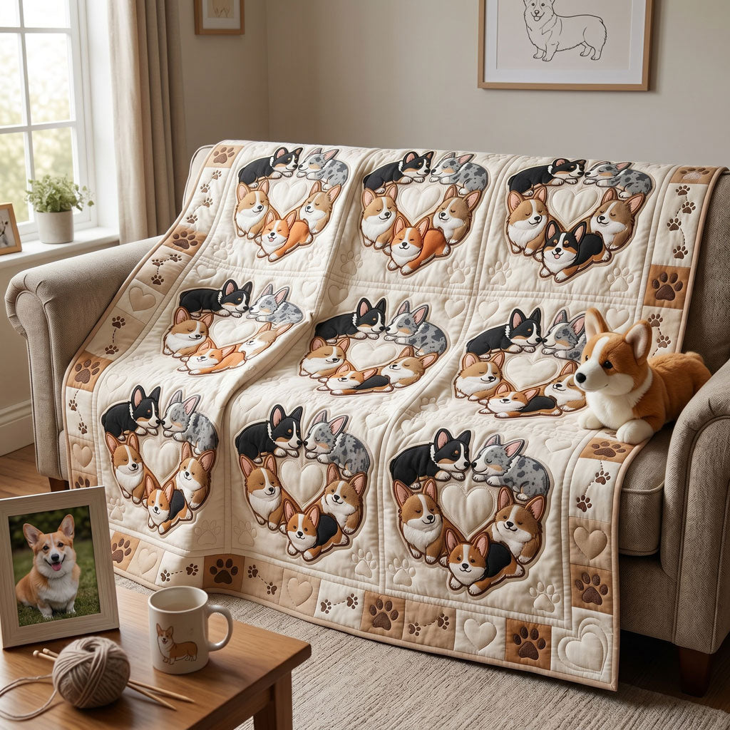 Corgi Hearts WN1506004CL Quilt