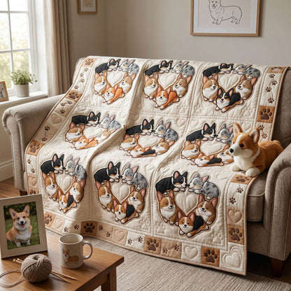 Corgi Hearts WN1506004CL Quilt