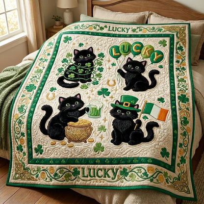 Lucky Shamrock Kitty WN0705017CL Quilt