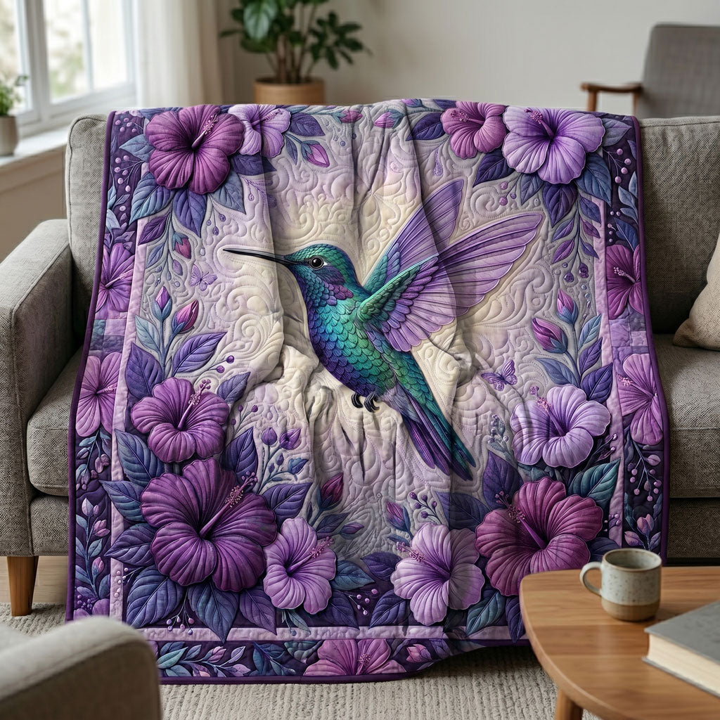 Purple Hummingbird WN0505021CL Quilt