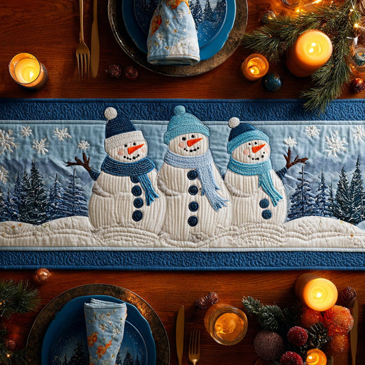 Winter Snowmen XR1011019CL Quilted Table Runner