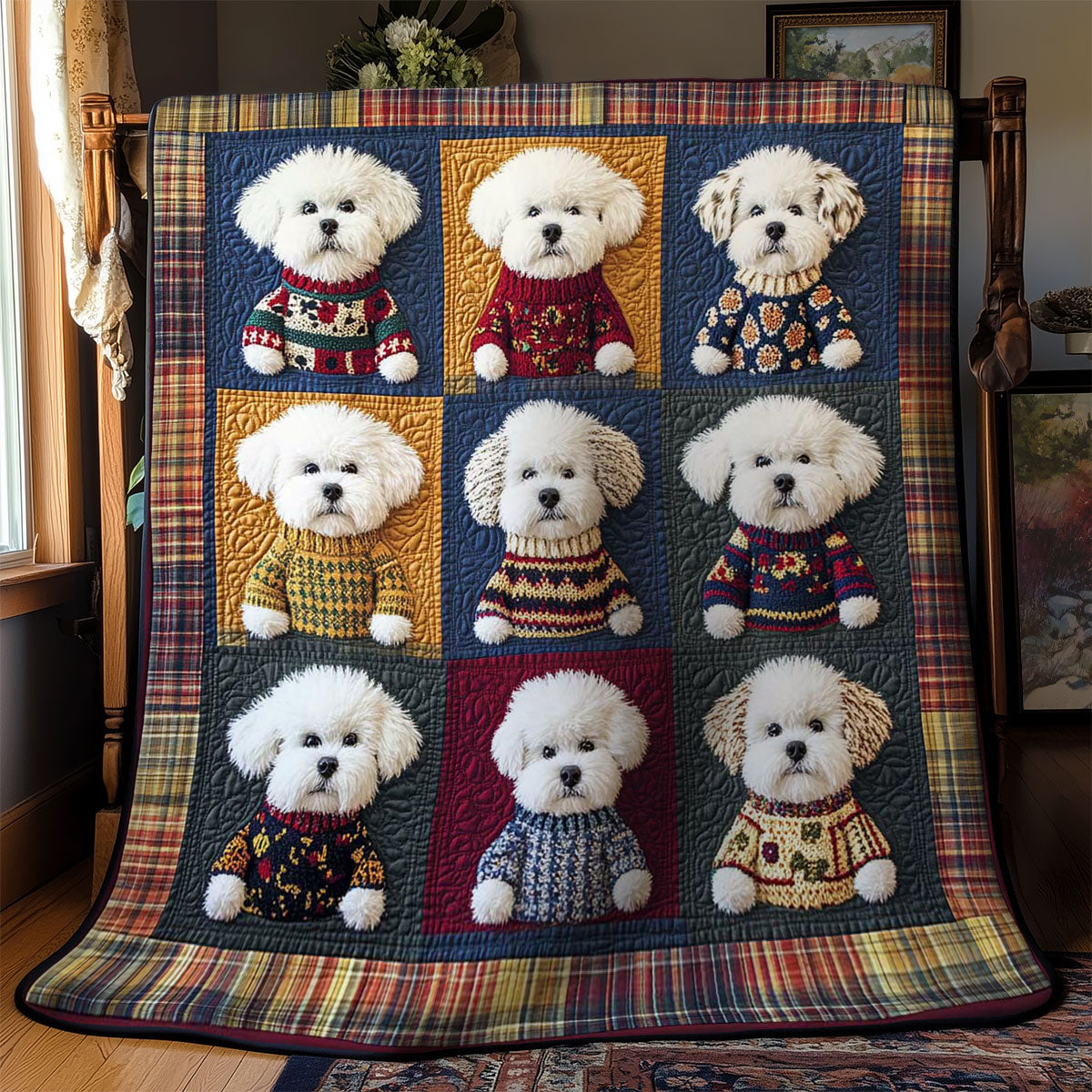 Bichon Frise Snuggles WN1303007CL Quilt