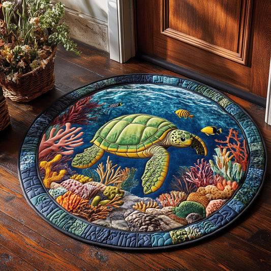 Ocean Turtle CP1301030CL Quilted Round Mat
