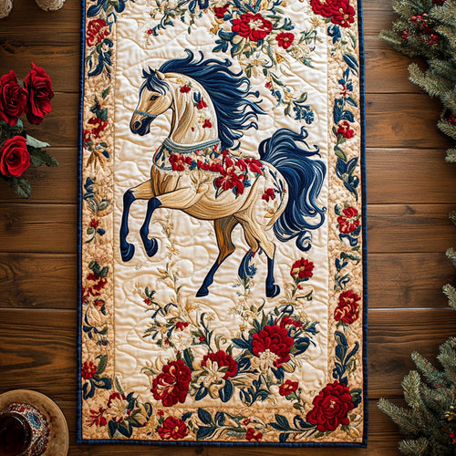 Horse In Full Bloom WN1606038CL Quilted Table Runner