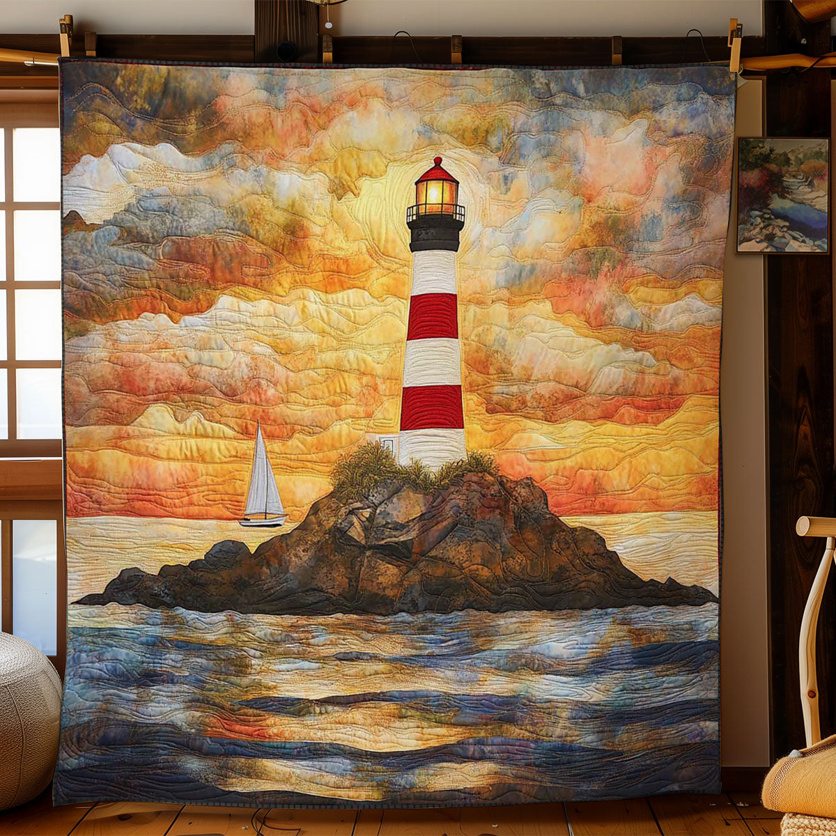 Sunset Lighthouse WN0502030CL Quilt