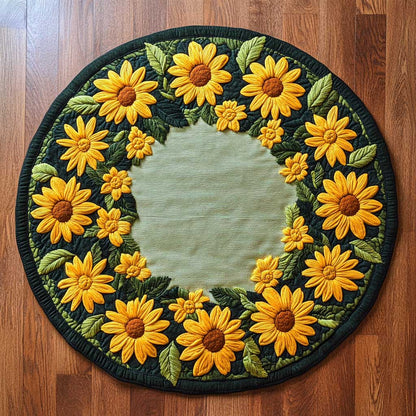 Sunshine Flower Wreath WN1705081CL Quilted Round Mat