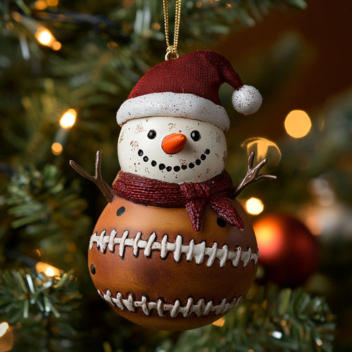 American Football Snowman CW2311004CL Christmas Ornament