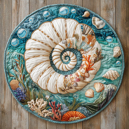 Seashell Drift WN2306032CL Quilted Round Mat