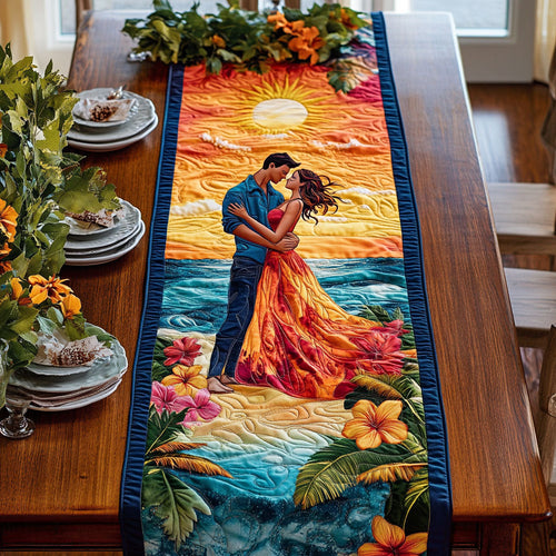 Romantic Sunset Couple WJ0107027CL Quilted Table Runner
