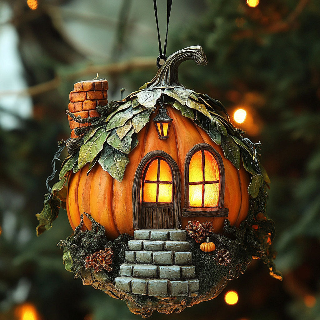 Pumpkin Dream House WN0412045CL Christmas Ornament