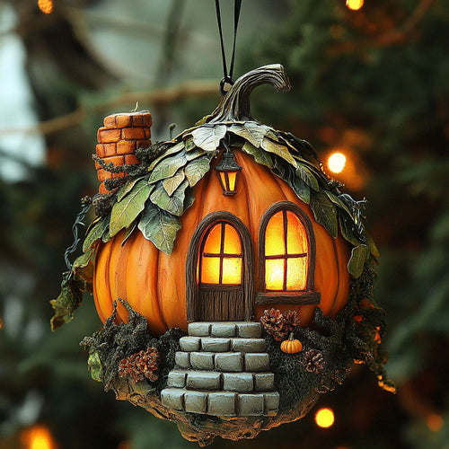 Pumpkin Dream House WN0412045CL Christmas Ornament