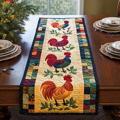 Rustic Rooster Gathering WJ0207022CL Quilted Table Runner