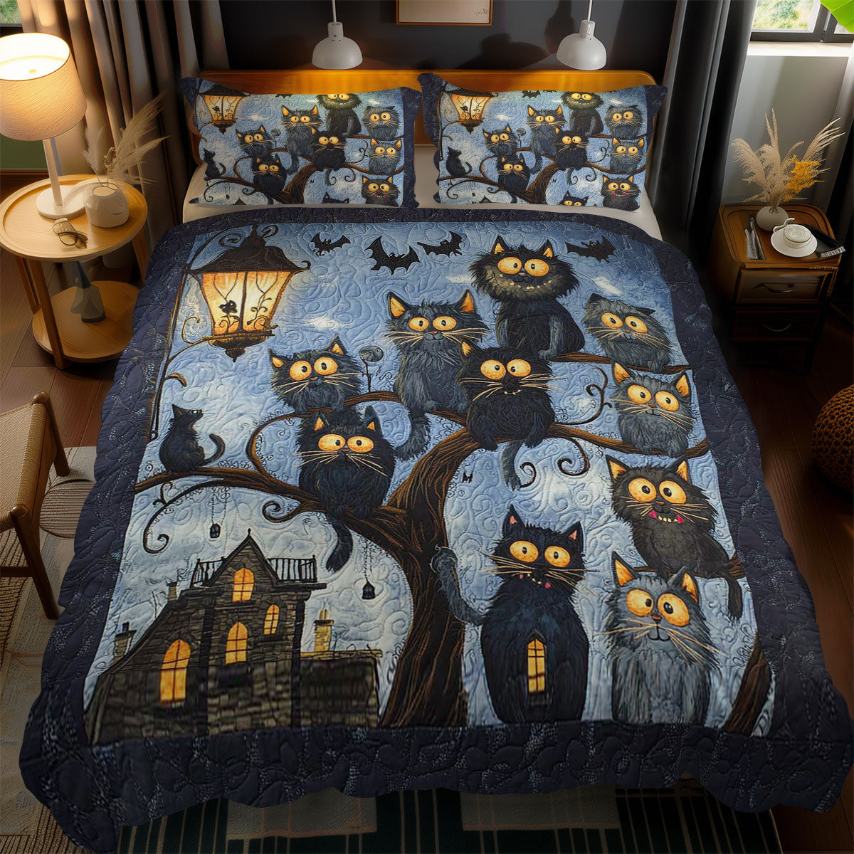 Silly Cat Twilight Mischief WN1103157CL Duvet Cover Set