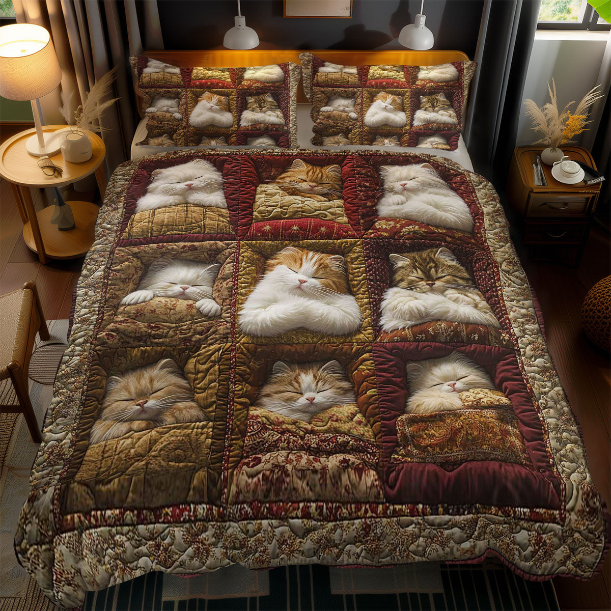 Purrfectly Sleeping Cats WN1103140CL Duvet Cover Set