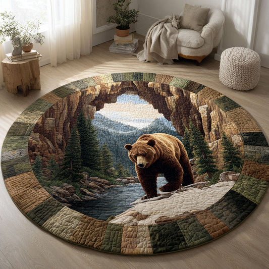 Woodland Bear Charm CW1001085CL Quilted Round Mat