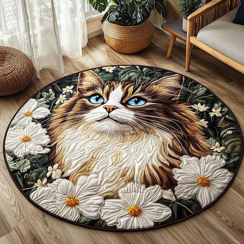 Blooming Cat QA1201025CL Quilted Round Mat