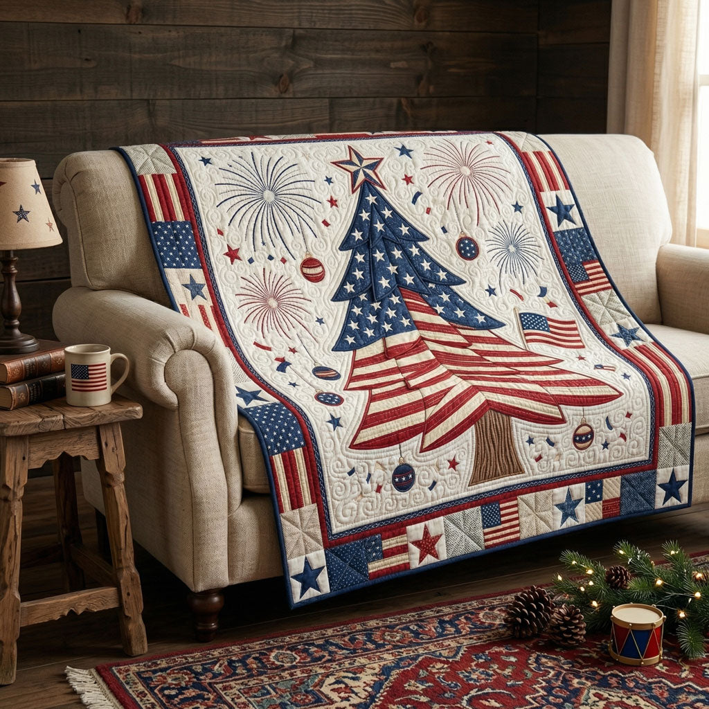 American Flag Christmas Tree WN0904008CL Quilt