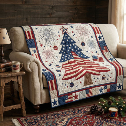American Flag Christmas Tree WN0904008CL Quilt