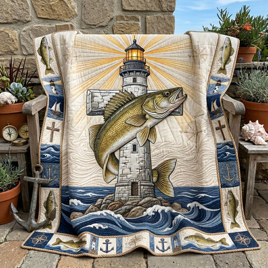 Walleye Lighthouse Cross WN1606017CL Quilt