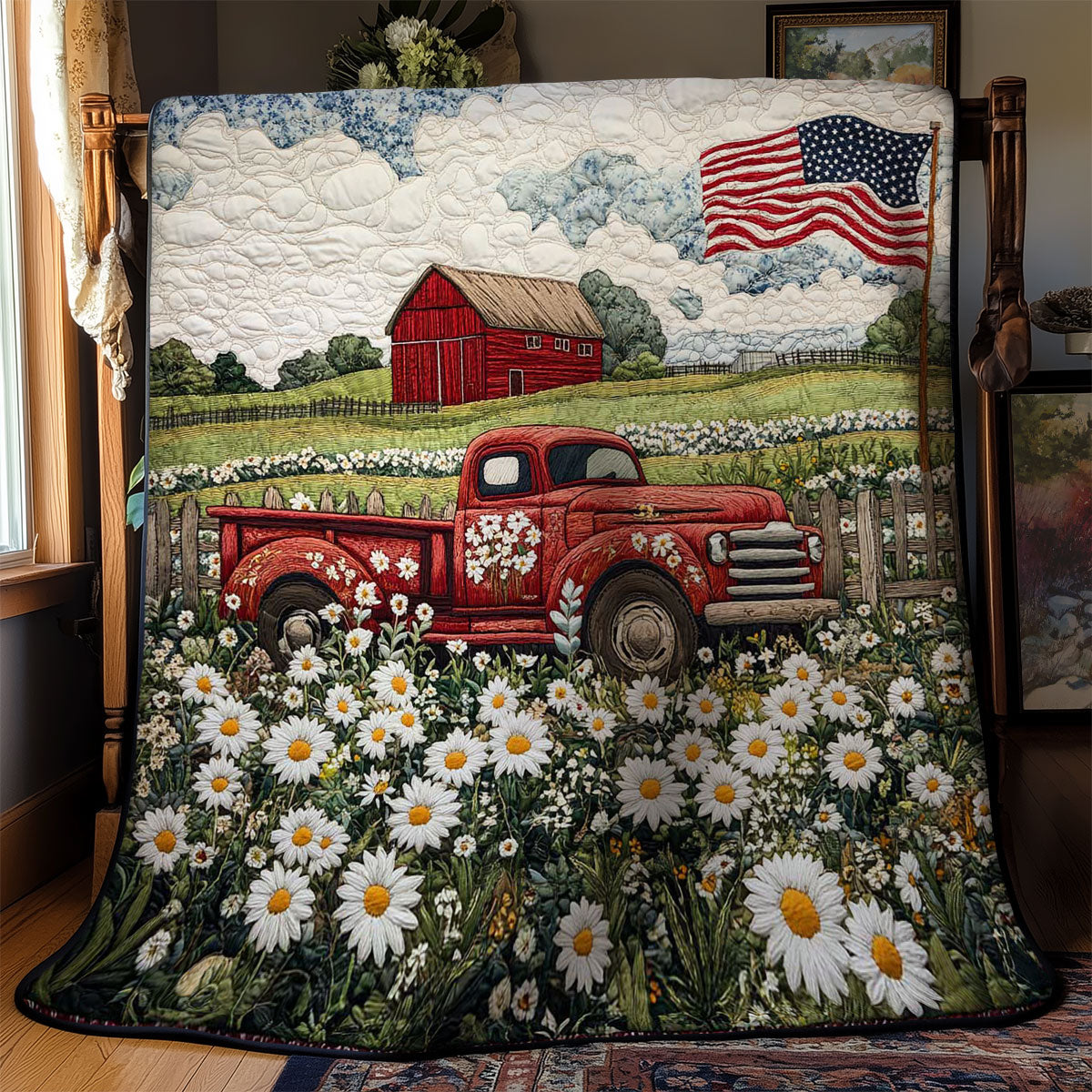 Red Truck Country Roads WN0703051CL Quilt