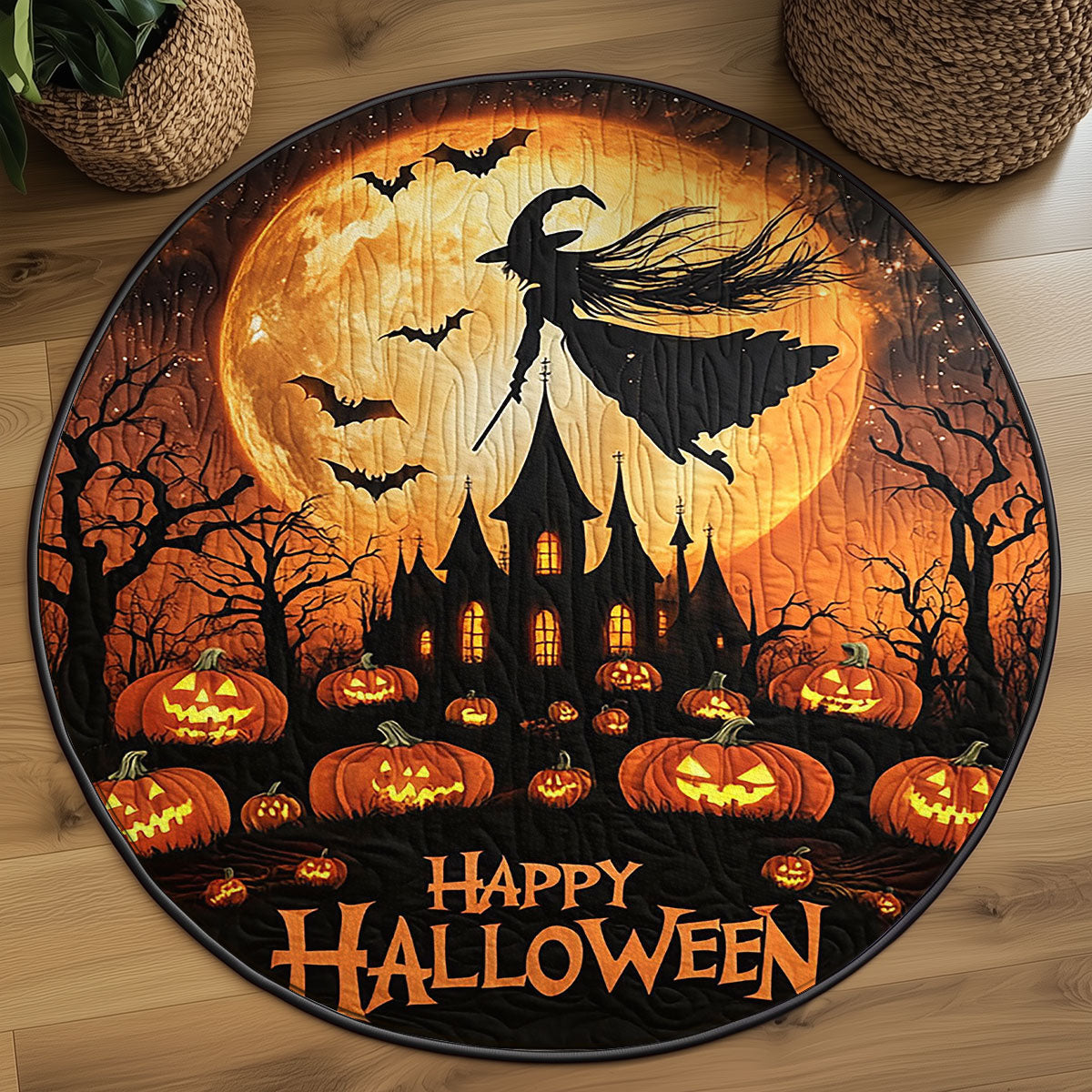 Halloween Howls WJ2307040CL Quilted Round Mat