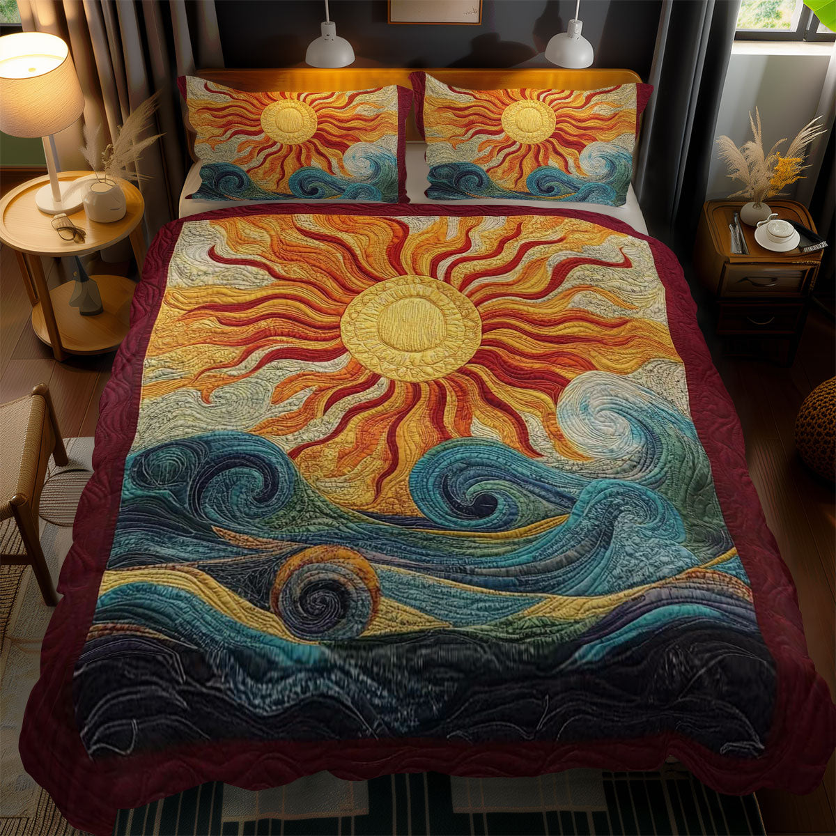 Celestial Sun And Waves WN1203087CL Duvet Cover Set