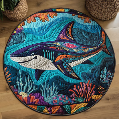 Whimsical Shark WJ1005051CL Quilted Round Mat