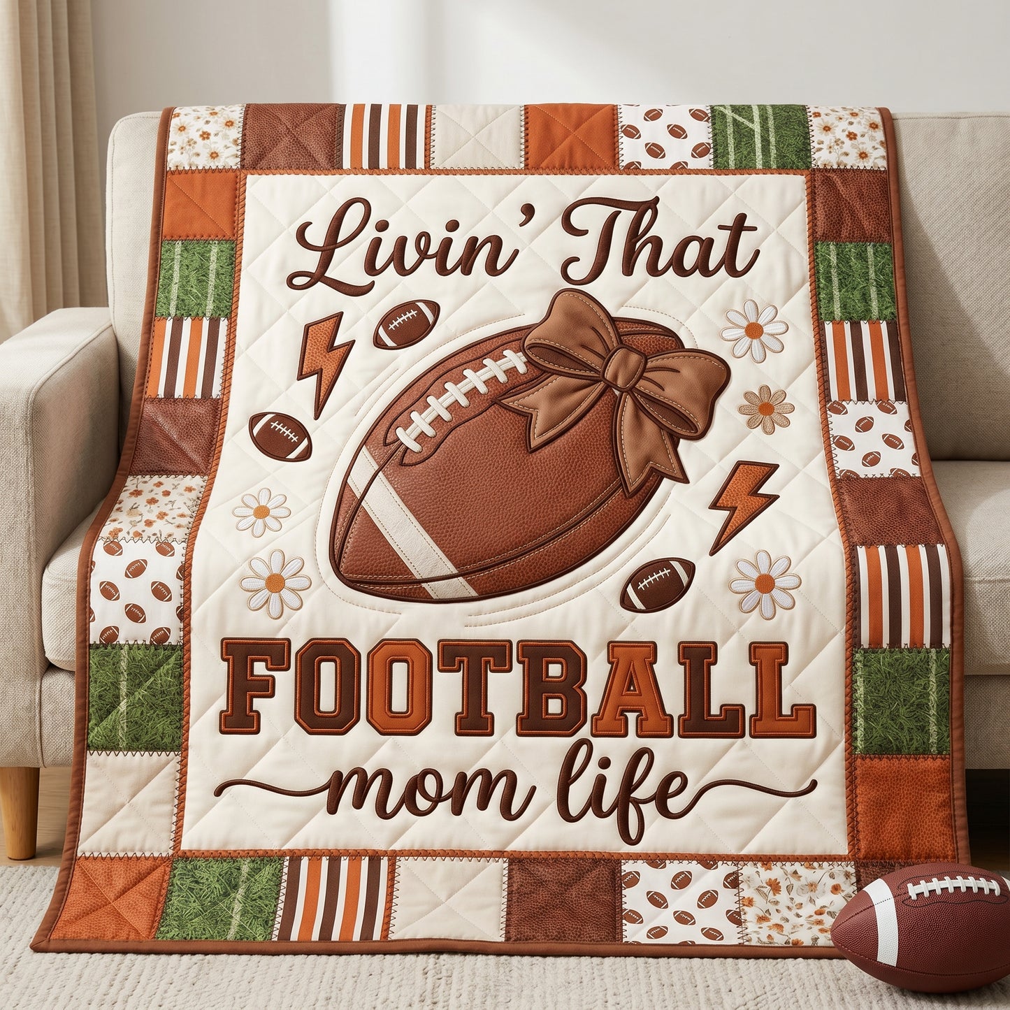 Football Mom Life XR2904007CL Quilt