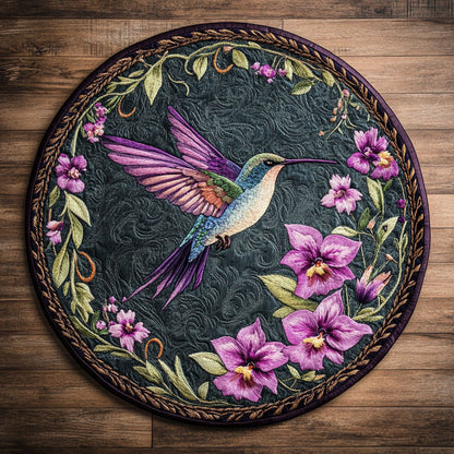 Hummingbird In Blossom Sky WN1706053CL Quilted Round Mat